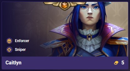 Caitlyn with blue hair TFT portrait