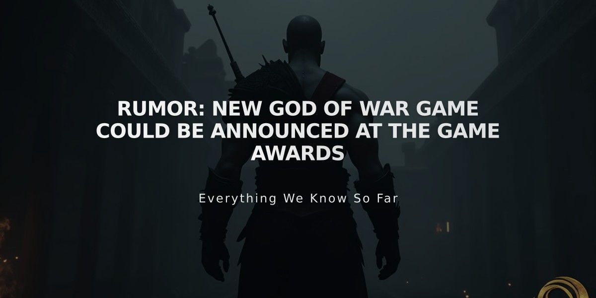 Rumored God of War Announcement Expected at The Game Awards 2023