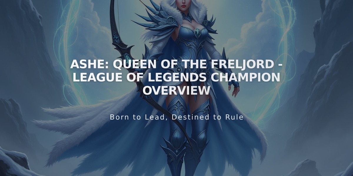 Ashe: Queen of the Freljord - League of Legends Champion Overview