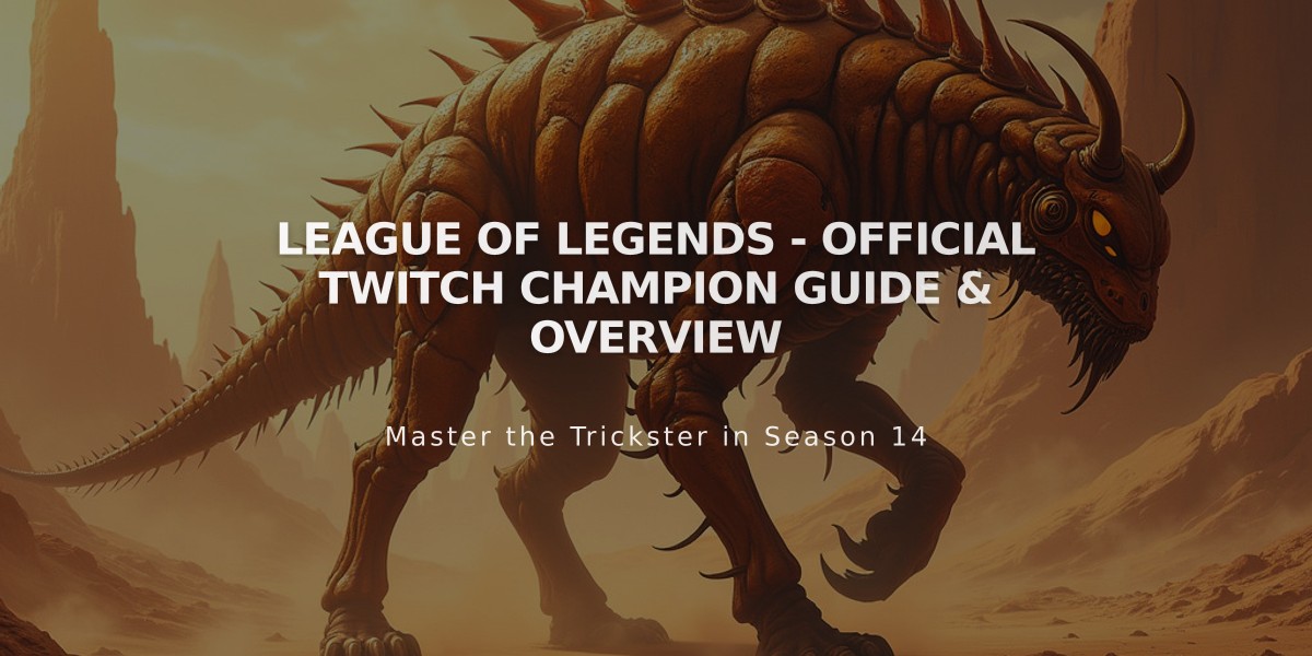 League of Legends - Official Twitch Champion Guide & Overview