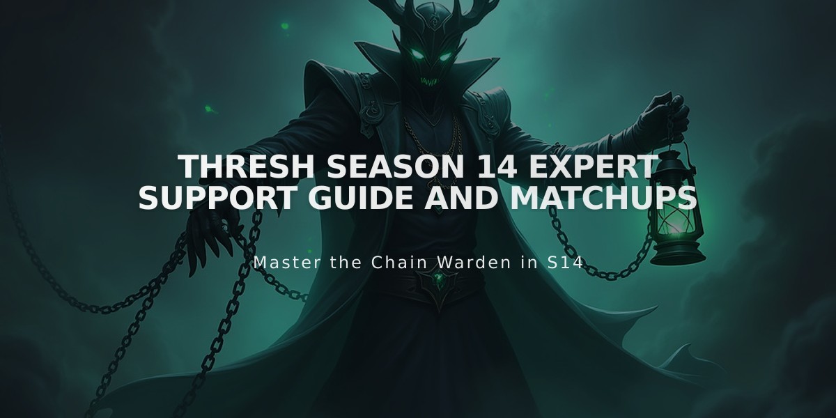 Thresh Season 14 Expert Support Guide and Matchups