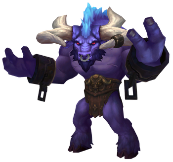 Minotaur Alistar standing in battle pose