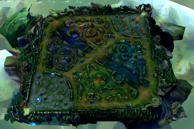 Summoner's Rift map from above