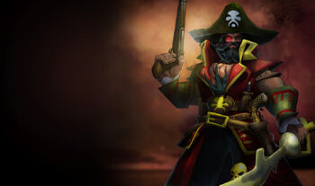 Pirate captain with sword and pistol