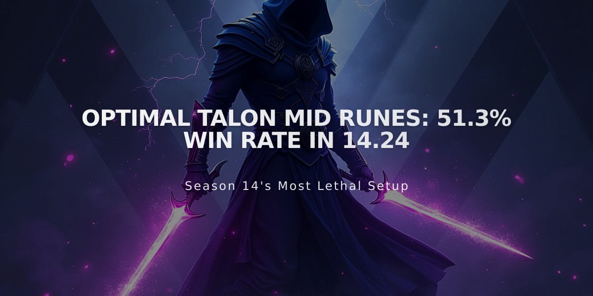 Optimal Talon Mid Runes: 51.3% Win Rate in 14.24