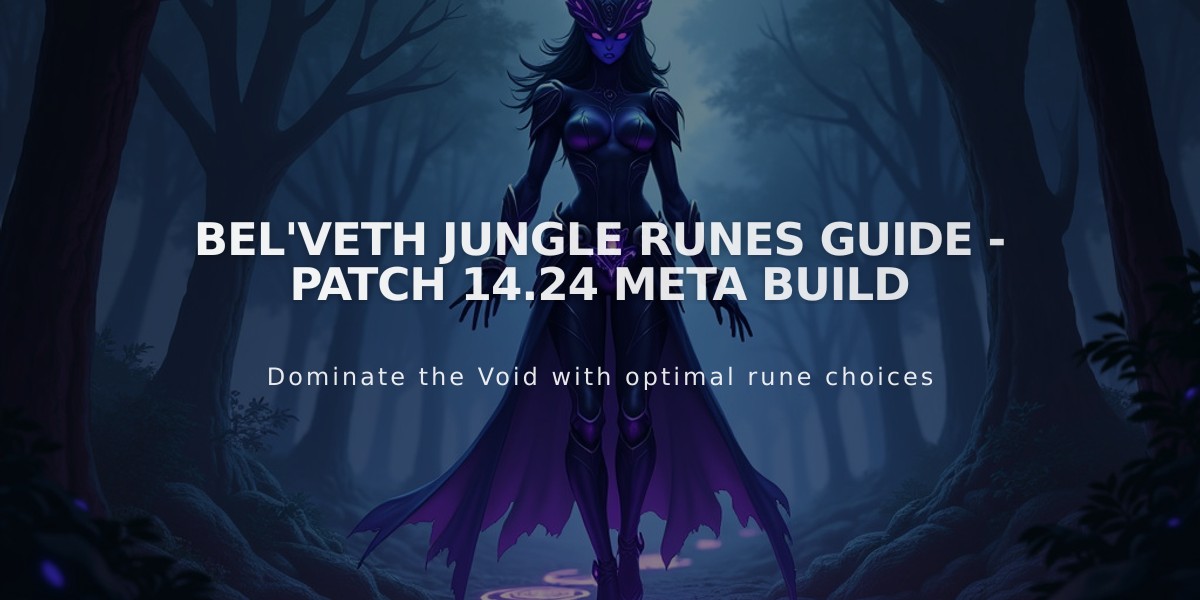 Bel'Veth Jungle Runes Guide - Patch 14.24 Meta Build