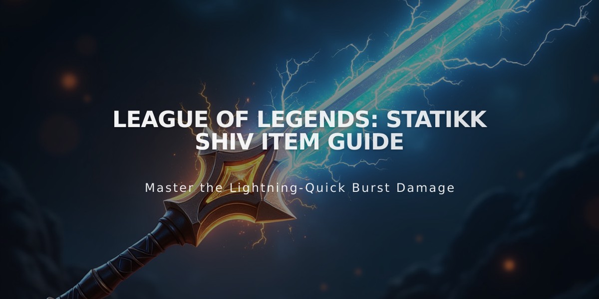 League of Legends: Statikk Shiv Item Guide