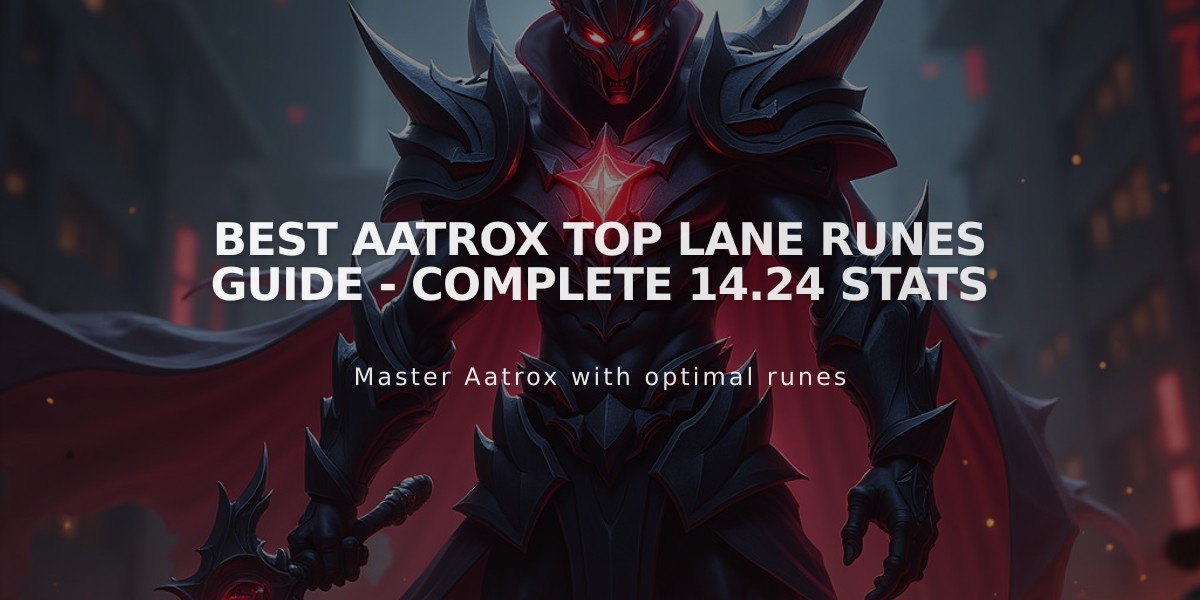 Best Aatrox Top Lane Runes Guide - Complete 14.24 Stats