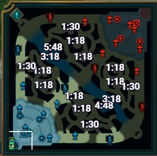 League jungle camp timer interface