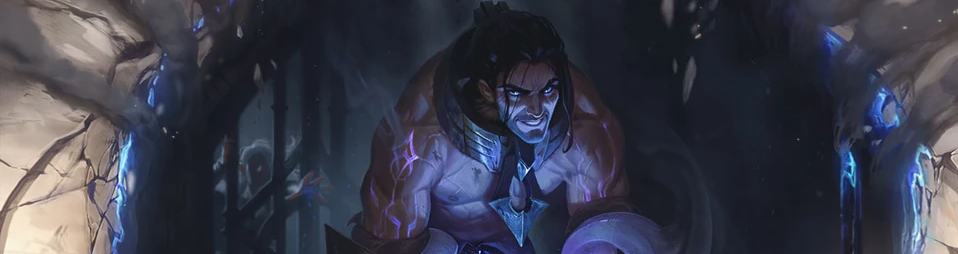 Sylas, shirtless warrior with chains