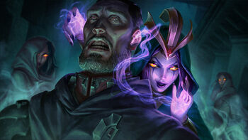 LeBlanc with mysterious man in darkness