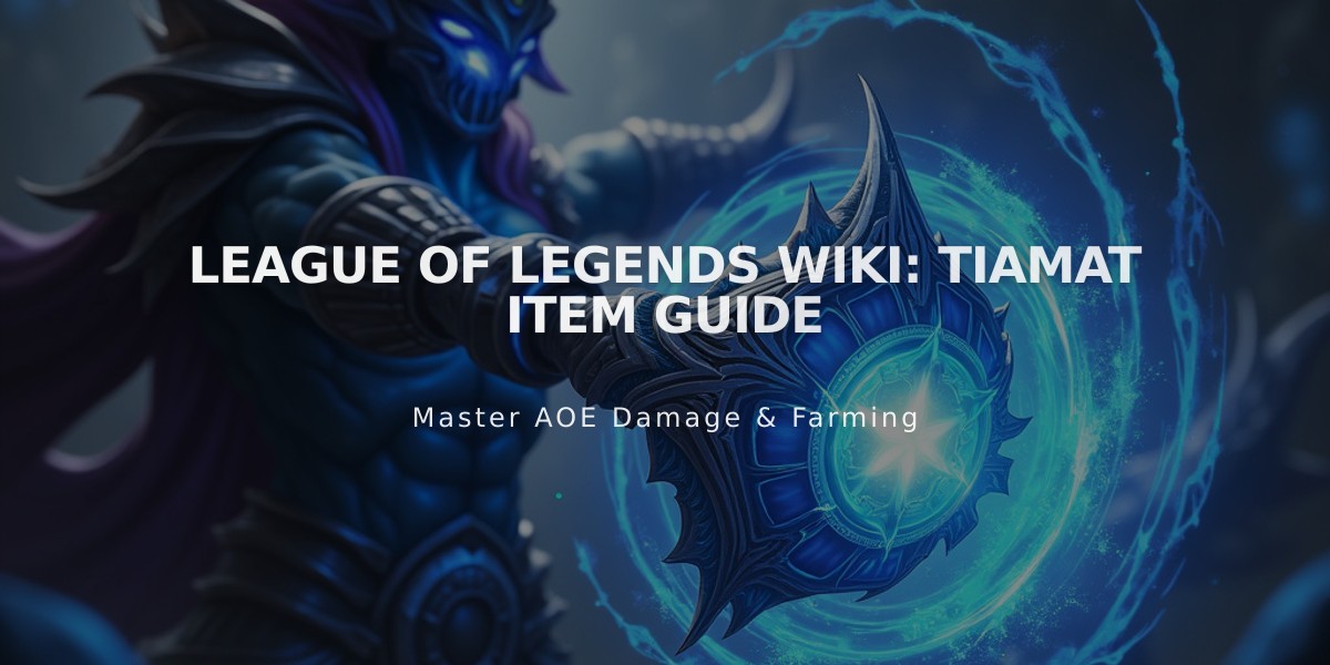 League of Legends Wiki: Tiamat Item Guide