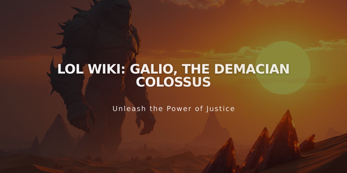 LoL Wiki: Galio, the Demacian Colossus