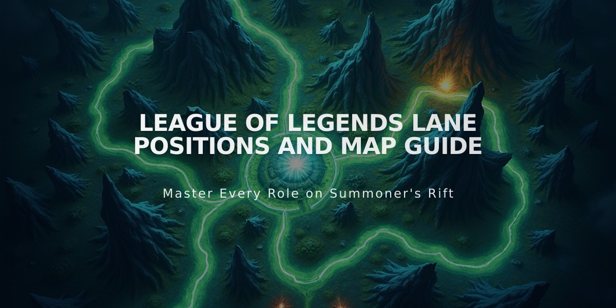 League of Legends Lane Positions and Map Guide