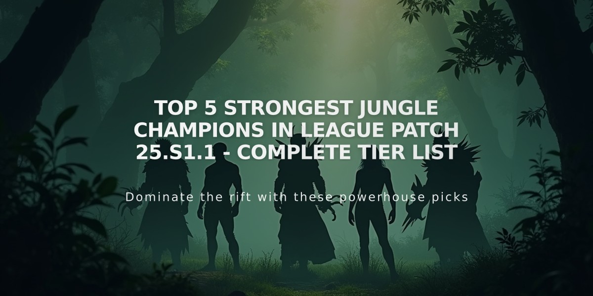 Top 5 Strongest Jungle Champions in League Patch 25.S1.1 - Complete Tier List