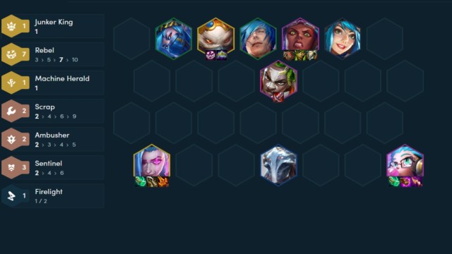 TFT endgame board with Rebel units