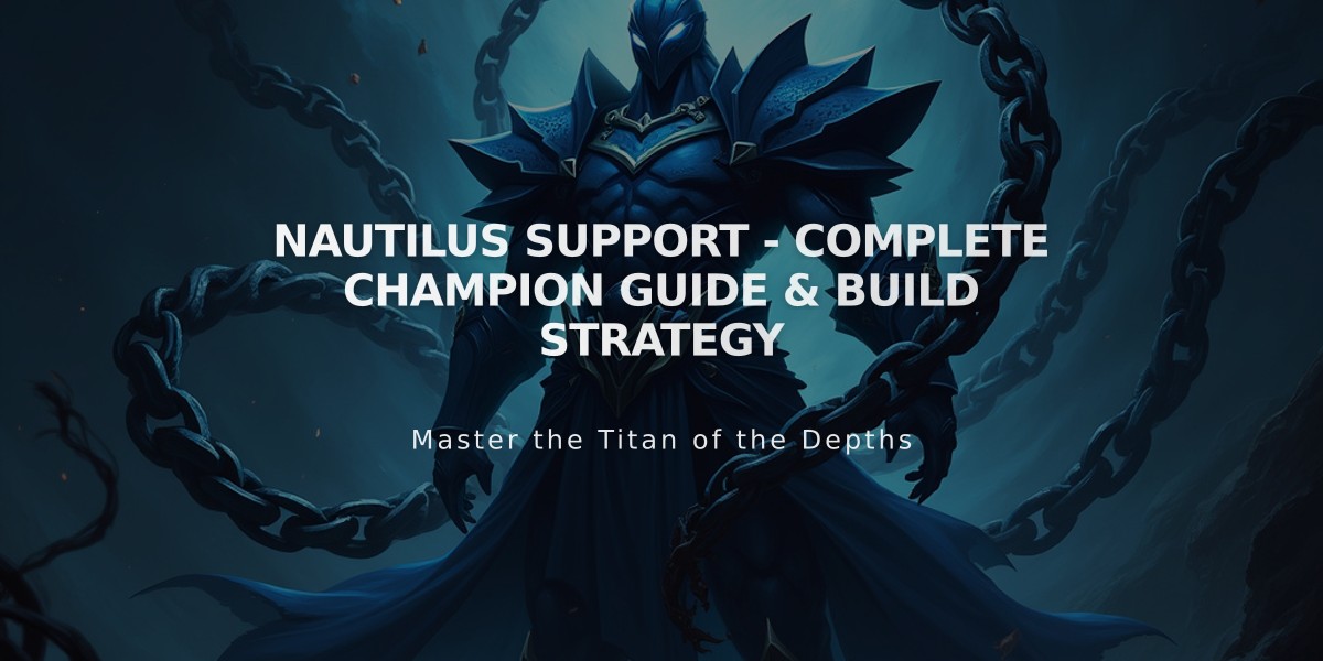 Nautilus Support - Complete Champion Guide & Build Strategy