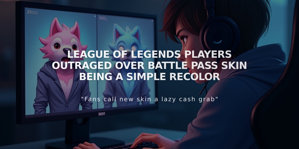 League of Legends players outraged over battle pass skin being a simple recolor